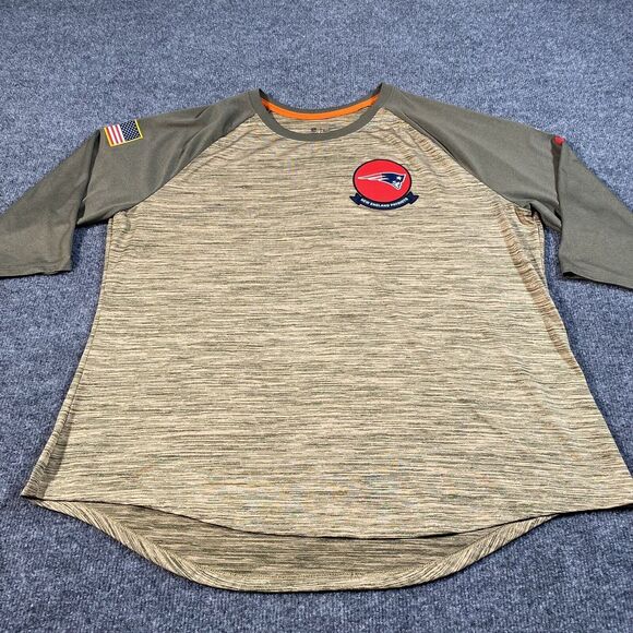 New England Patriots Mens 2XL On Field Raglan Sleeve Salute to Service Shirt - Picture 4 of 9